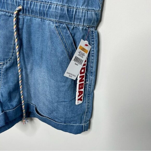 UNIONBAY Juniors Size Small Rosemarie Drapey Denim Romper NEW Blue Tencel Jean - Picture 8 of 12